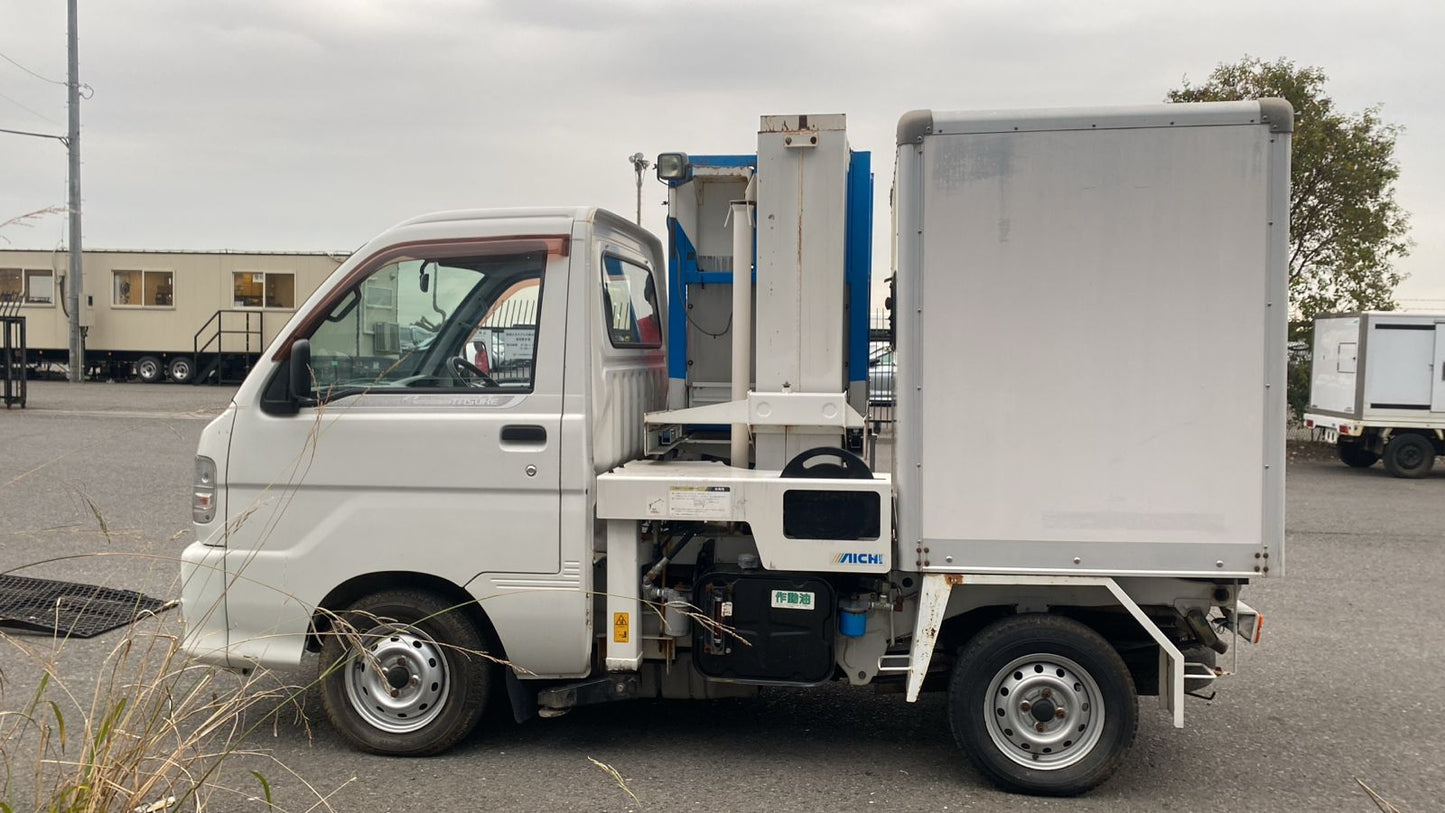 VERY RARE! 2001 DAIHATSU HIJET AERIAL WORK PLATFORM TRUCK 4WD - PTO OPERATED AICHI BOOM WITH STABILIZERS